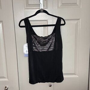 Heavenly Secrets Shapewear Womens Black Spandex Tank Lace Style 6812 Size 4x